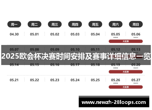 2025欧会杯决赛时间安排及赛事详细信息一览 2025欧会杯决赛时间安排及赛事详细信息一览