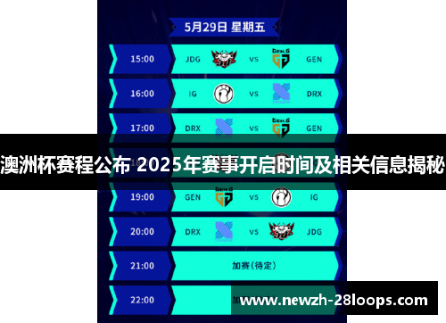 澳洲杯赛程公布 2025年赛事开启时间及相关信息揭秘 澳洲杯赛程公布 2025年赛事开启时间及相关信息揭秘